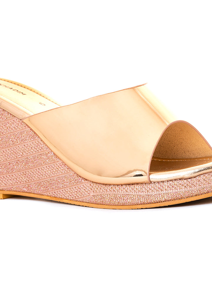 Khadim High Heel Wedge Mule Slip On Sandal for Women