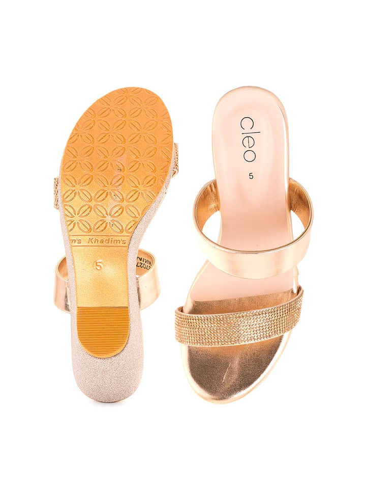 Khadim Cleo High Heel Wedge Slip On Sandal for Women