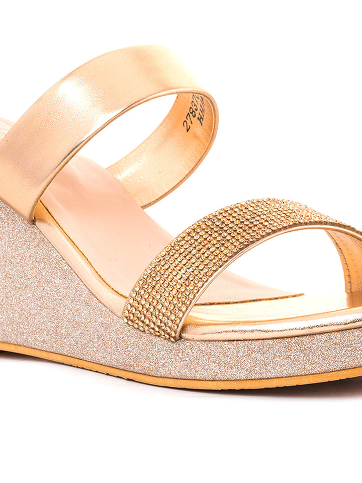 Khadim Cleo High Heel Wedge Slip On Sandal for Women