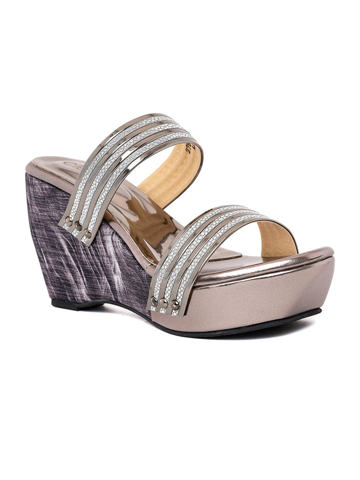 Khadim Cleo High Heel Wedge Mule Slip On Sandal for Women