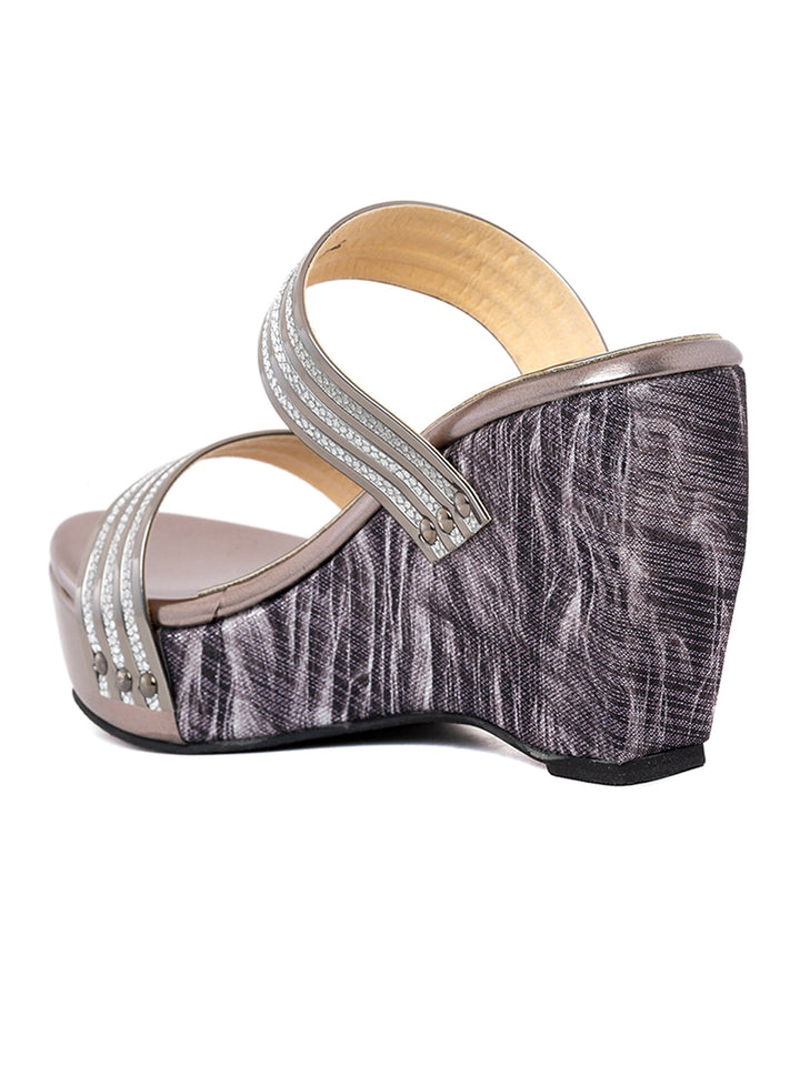 Khadim Cleo High Heel Wedge Mule Slip On Sandal for Women