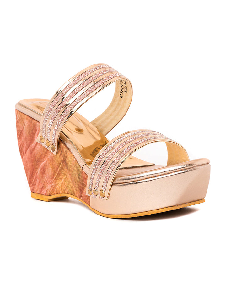 Khadim Cleo High Heel Wedge Mule Slip On Sandal for Women
