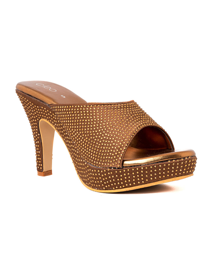 Khadim Cleo High Heel Cone Mule Slip On Sandal for Women