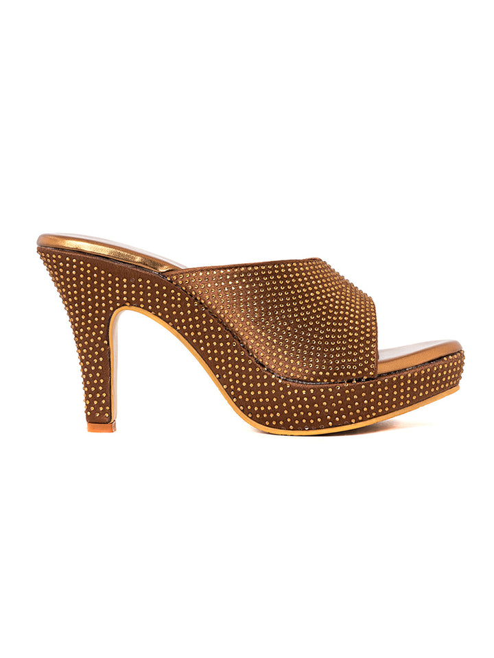 Khadim Cleo High Heel Cone Mule Slip On Sandal for Women