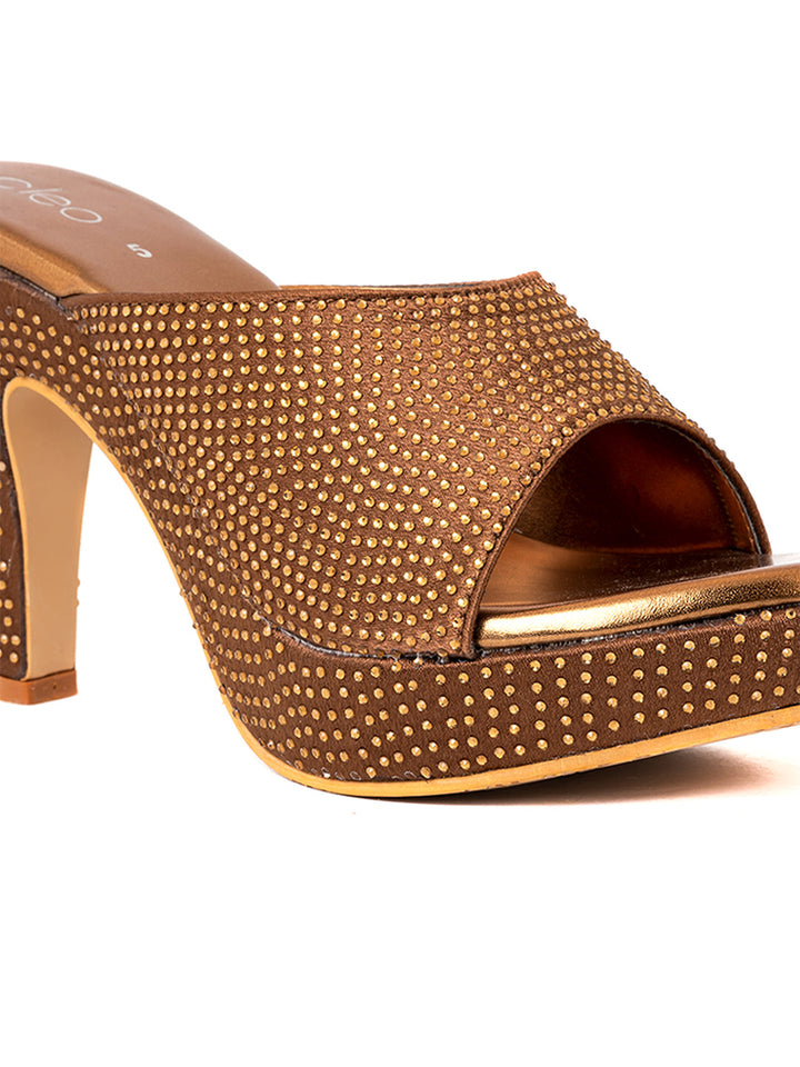 Khadim Cleo High Heel Cone Mule Slip On Sandal for Women