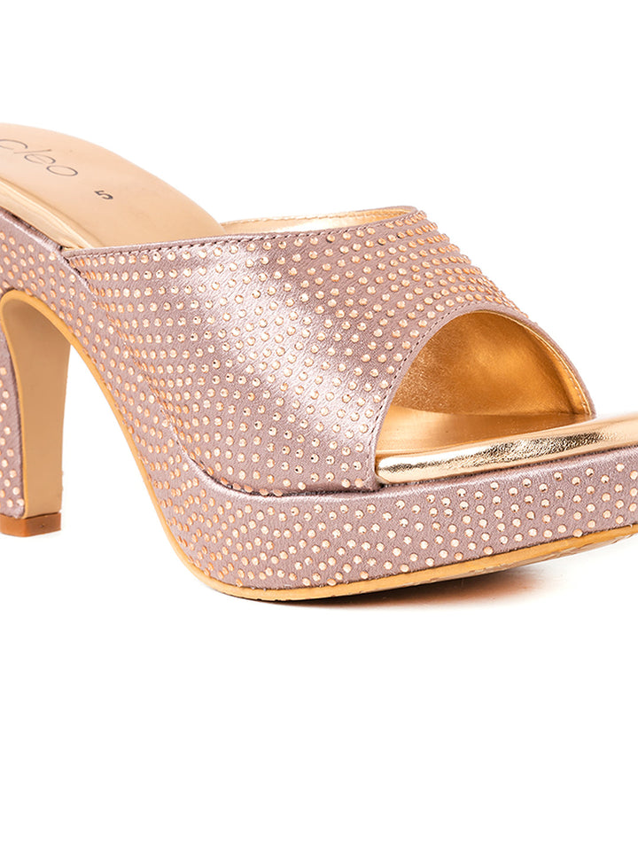 Khadim Cleo High Heel Cone Mule Slip On Sandal for Women