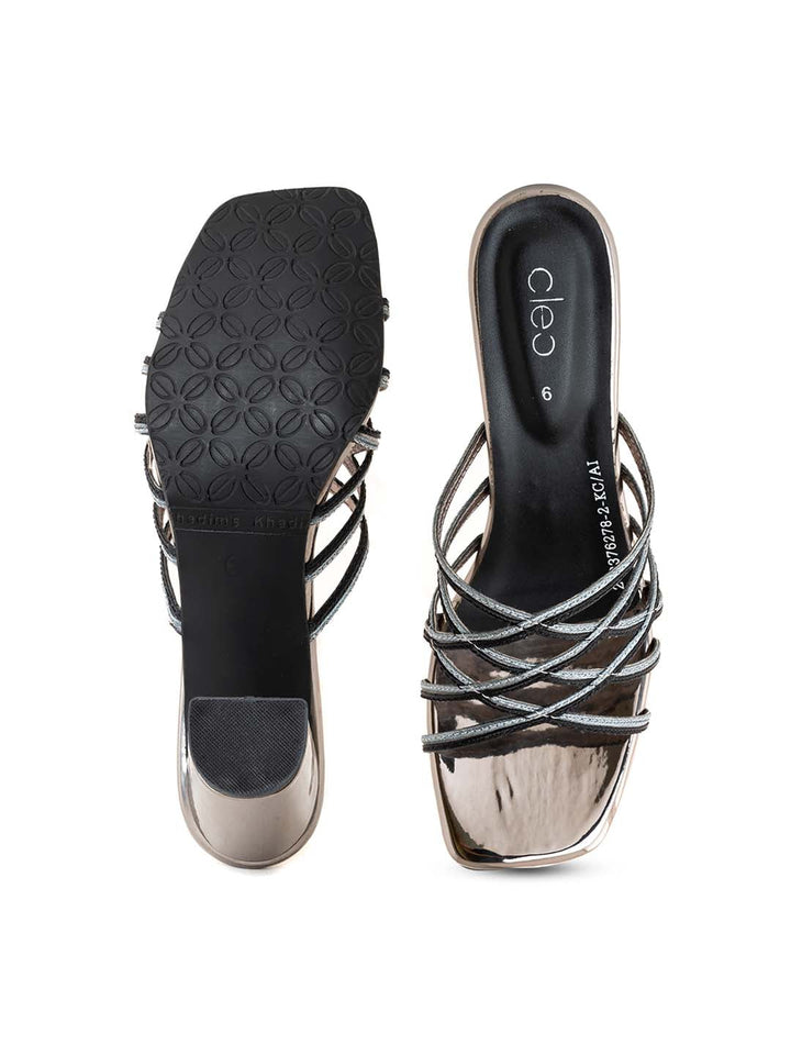 Khadim Cleo High Heel Block Mule Slip On Sandal for Women