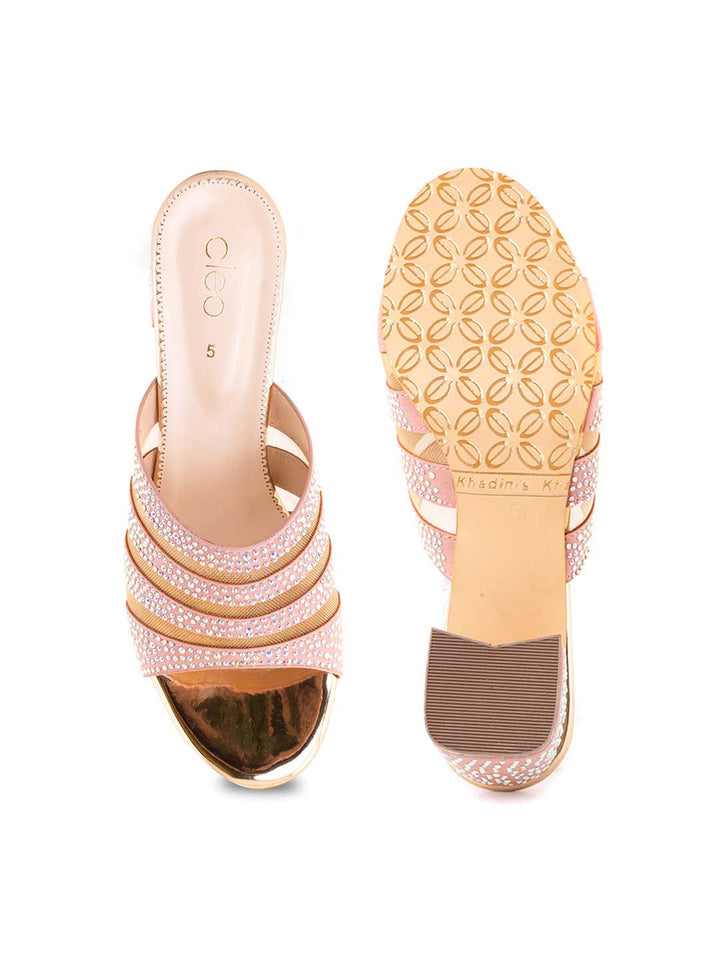 Khadim Cleo Block Heel Mule Slip On Sandal for Women