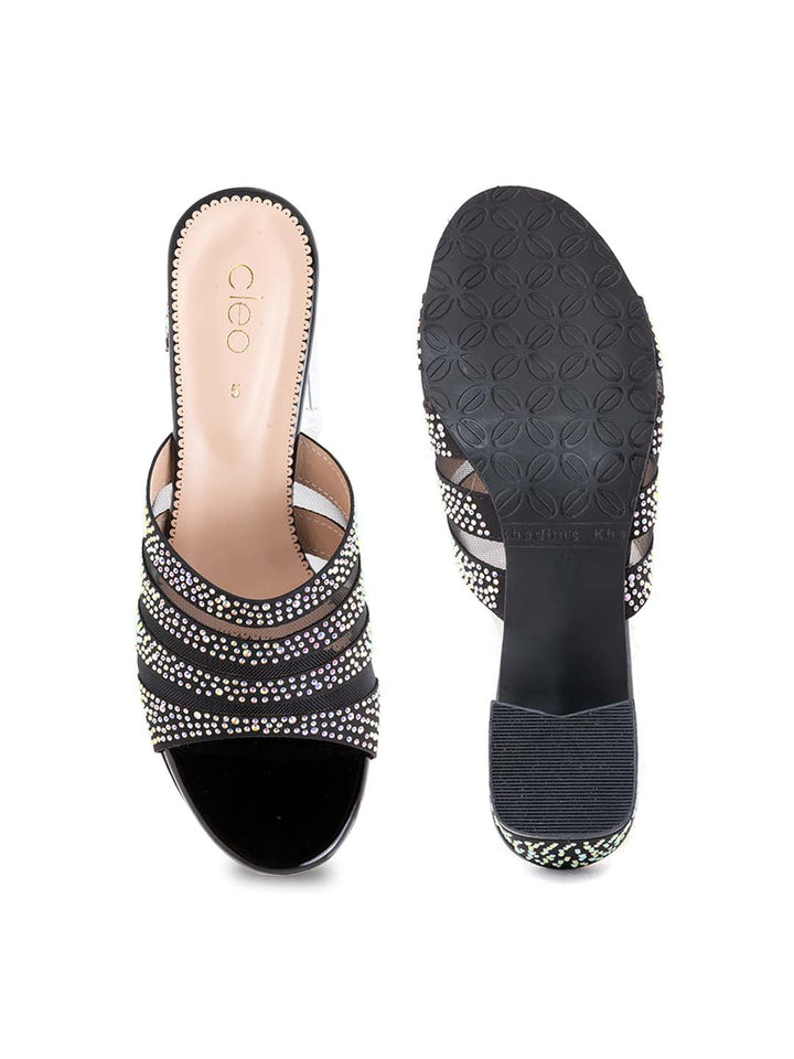 Khadim Cleo Block Heel Mule Slip On Sandal for Women