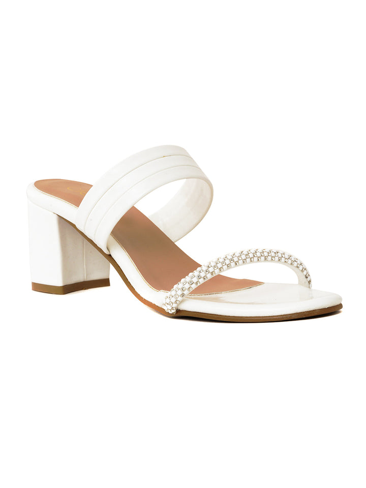 Khadim Cleo High Heel Block Slip On Sandal for Women