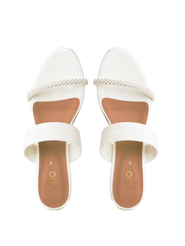 Khadim Cleo High Heel Block Slip On Sandal for Women