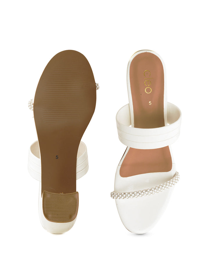 Khadim Cleo High Heel Block Slip On Sandal for Women