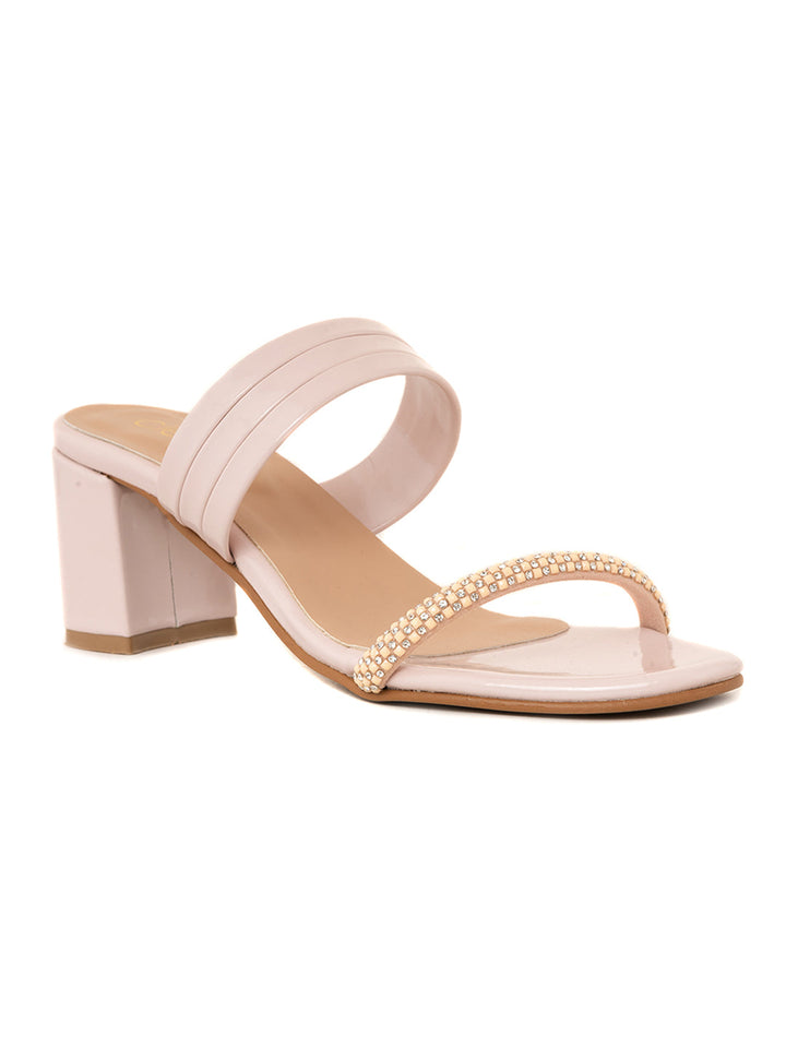 Khadim Cleo High Heel Block Slip On Sandal for Women
