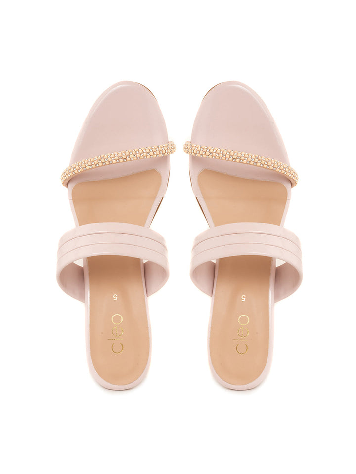 Khadim Cleo High Heel Block Slip On Sandal for Women