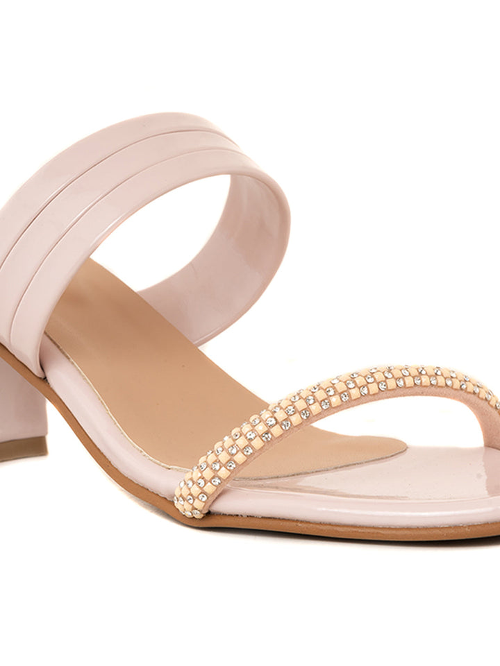 Khadim Cleo High Heel Block Slip On Sandal for Women