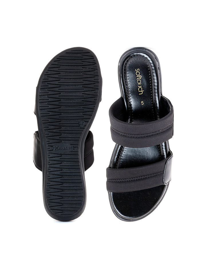 Khadim Softouch Wedge Heel Mule Slip On Sandal for Women