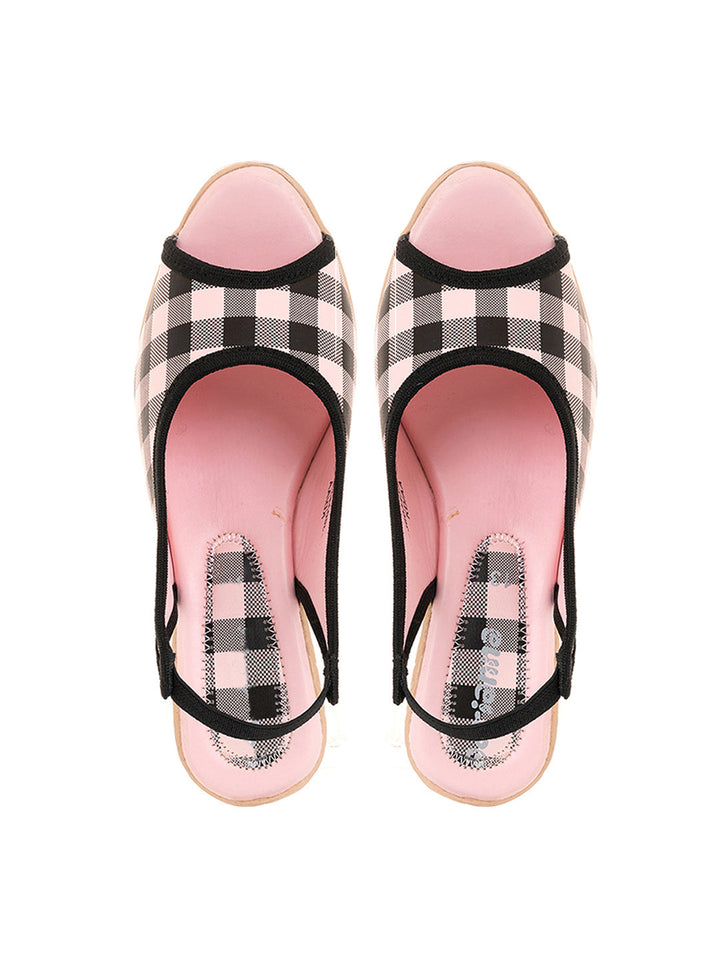 Khadim Adrianna Wedge Heel Peep-Toe Slingback Sandal for Girls - 4.5-12 yrs