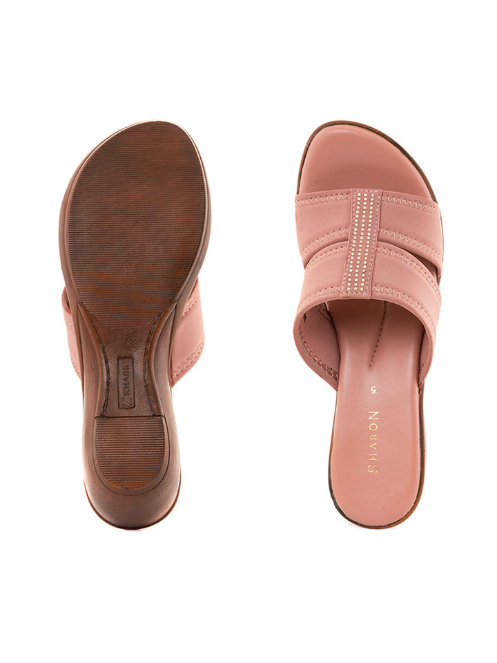 Khadim Sharon Wedge Heel Mule Slip On Sandal for Women