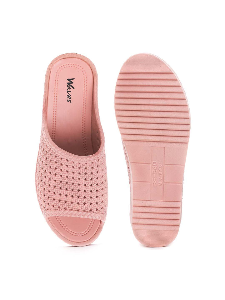 Khadim Waves Platform Heel Washable Mule Slide Slippers for Women