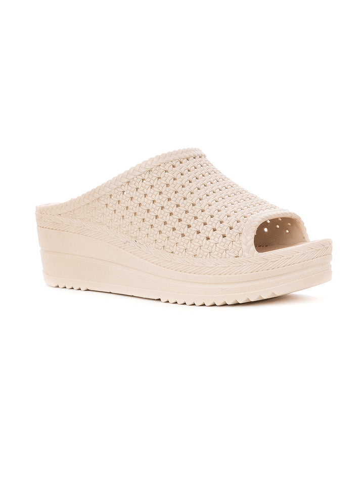 Khadim Waves Platform Heel Washable Mule Slide Slippers for Women