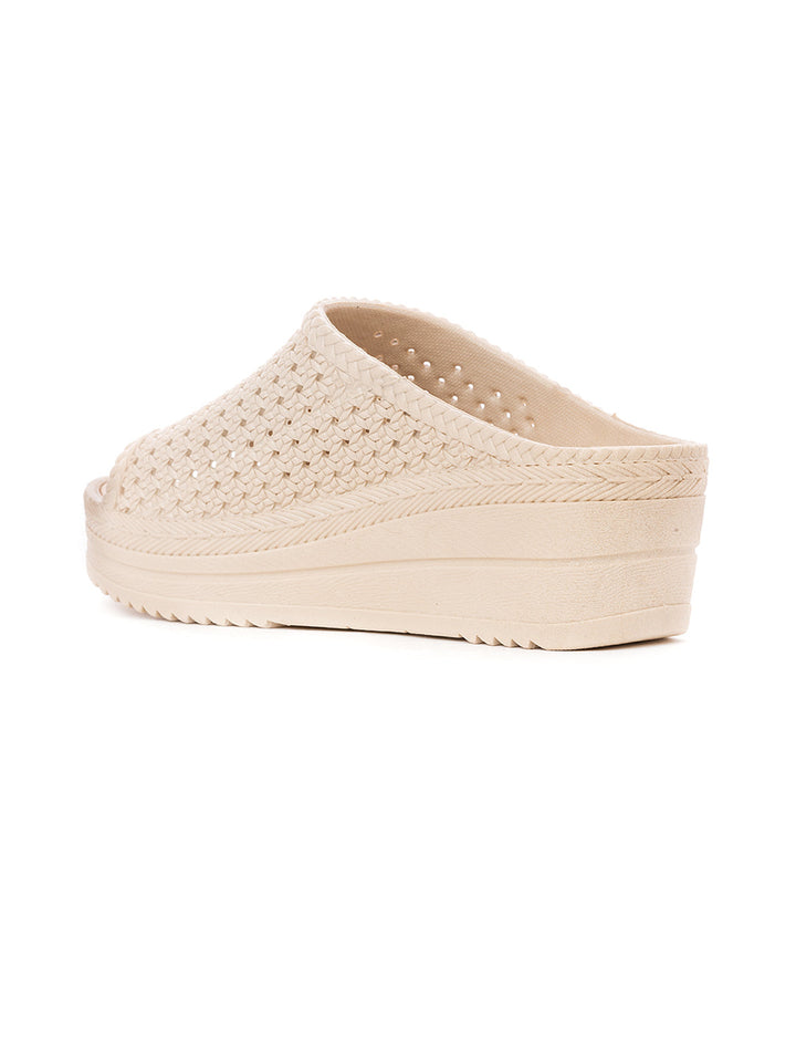 Khadim Waves Platform Heel Washable Mule Slide Slippers for Women