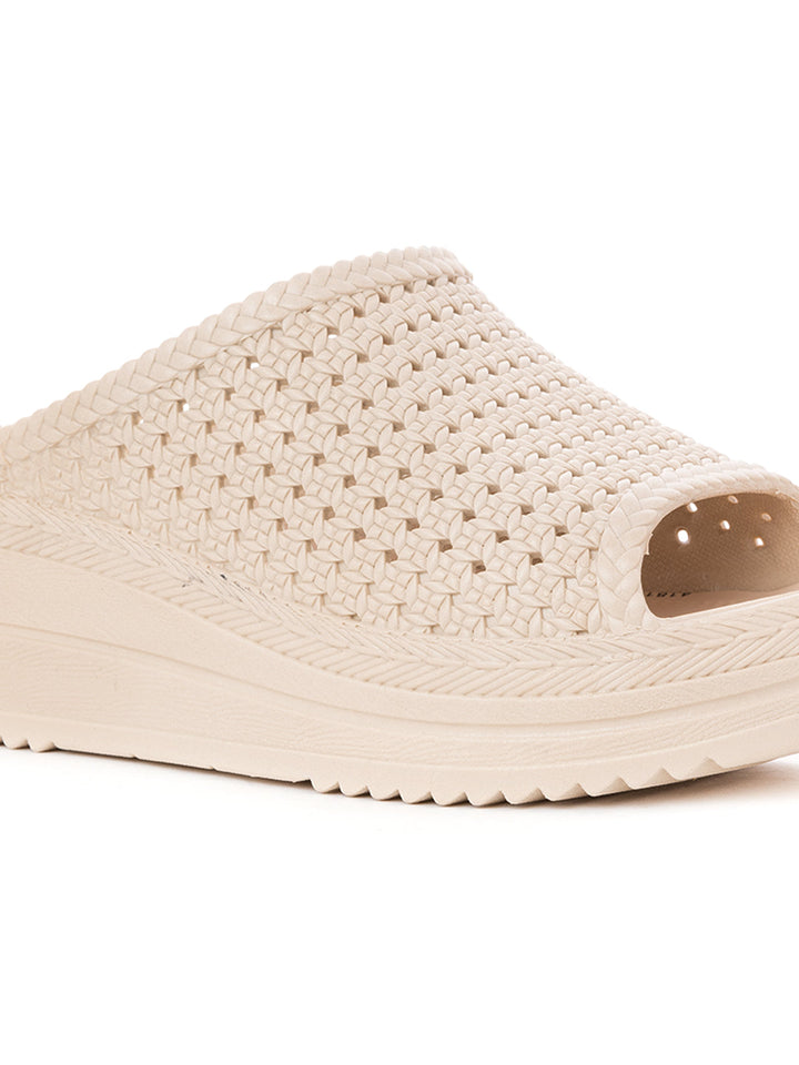 Khadim Waves Platform Heel Washable Mule Slide Slippers for Women
