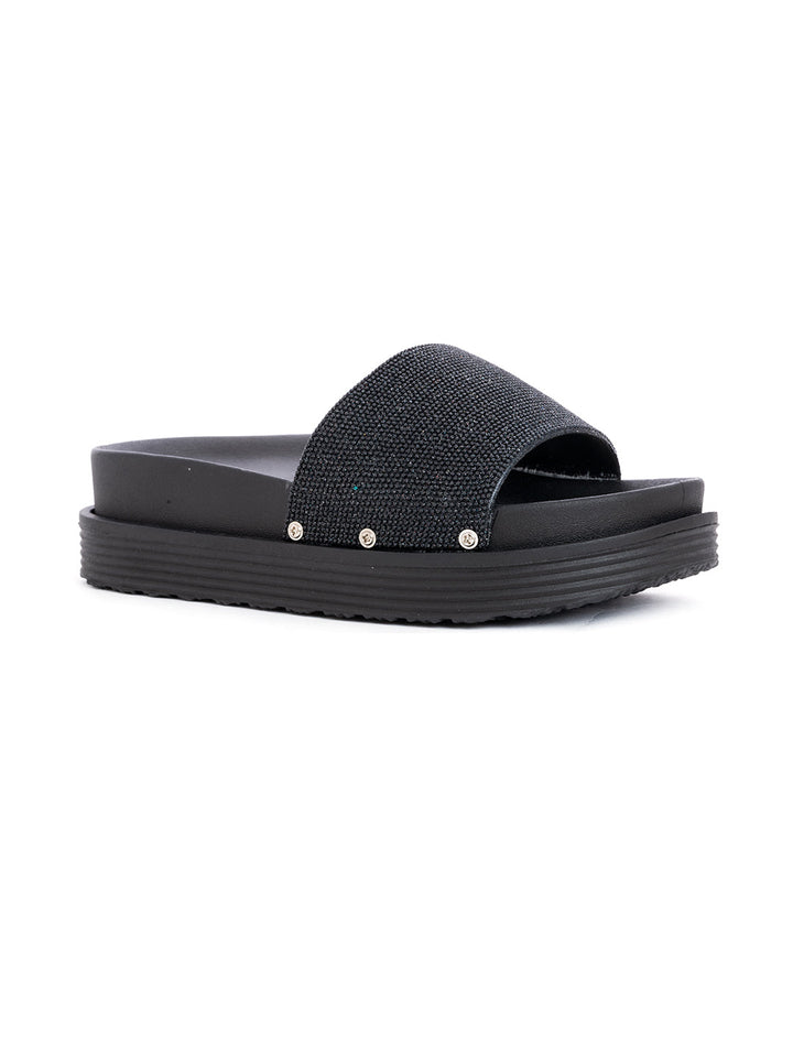 Khadim Waves Platform Heel Washable Mule Slide Slippers for Women