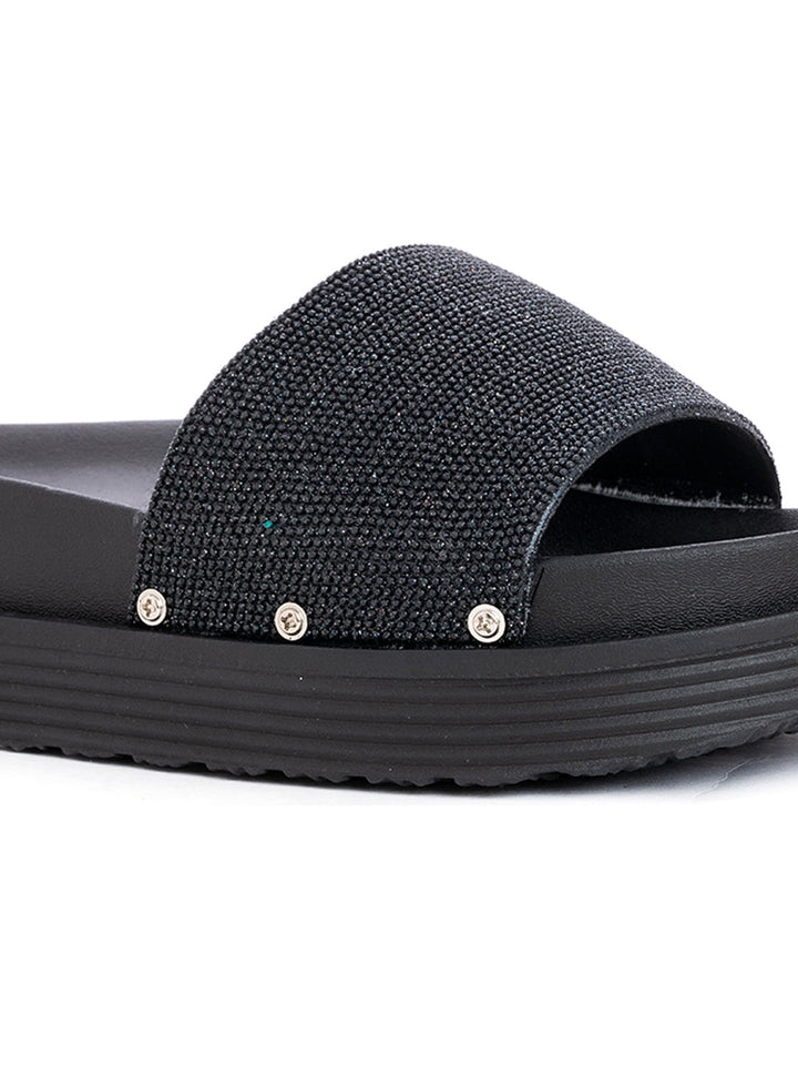 Khadim Waves Platform Heel Washable Mule Slide Slippers for Women