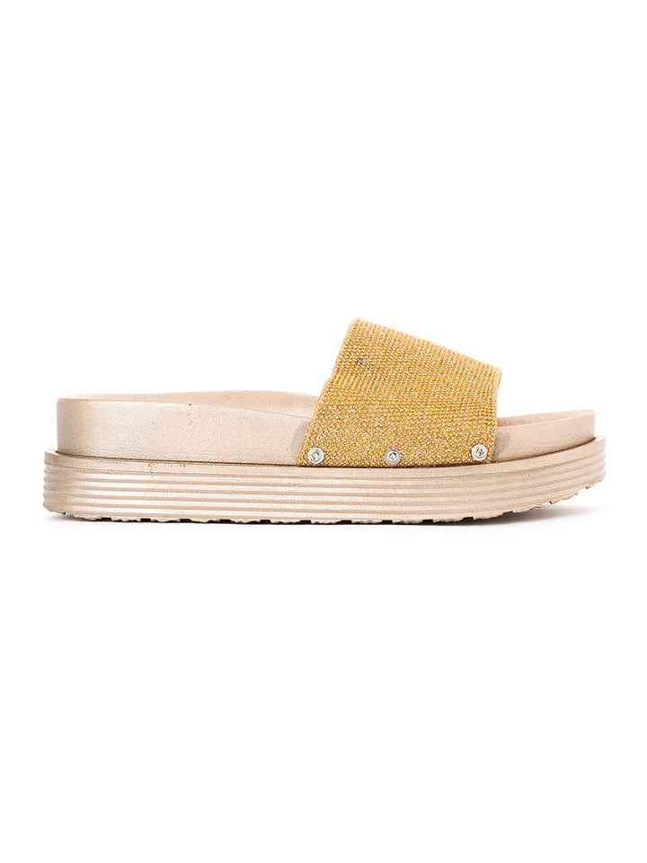 Khadim Waves Platform Heel Washable Mule Slide Slippers for Women