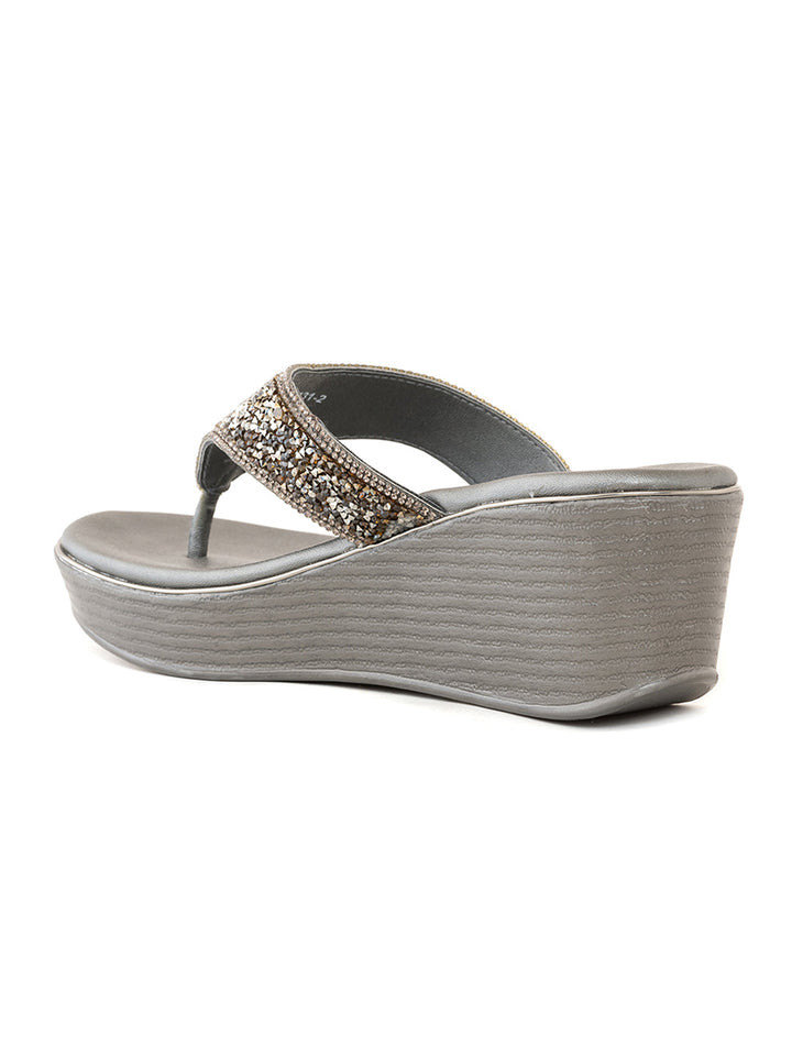 Khadim Cleo Wedge Heel Slip On Sandal for Women