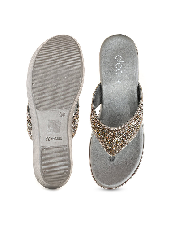 Khadim Cleo Wedge Heel Slip On Sandal for Women