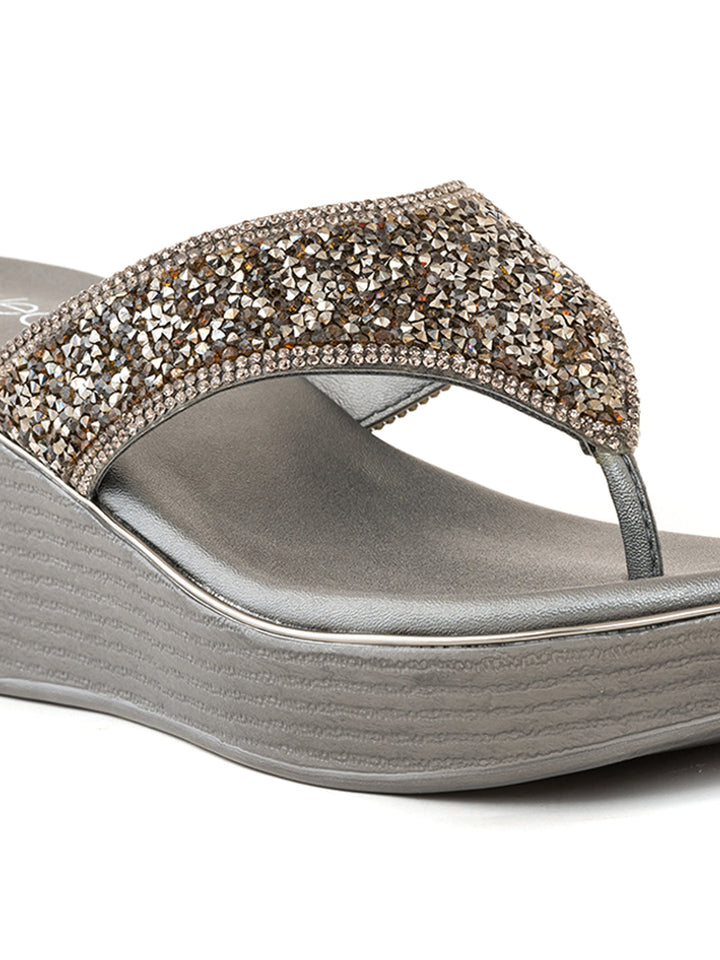 Khadim Cleo Wedge Heel Slip On Sandal for Women