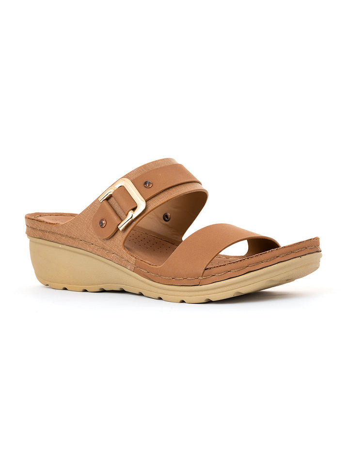 Khadim Sharon Wedge Heel Mule Slip On Sandal for Women