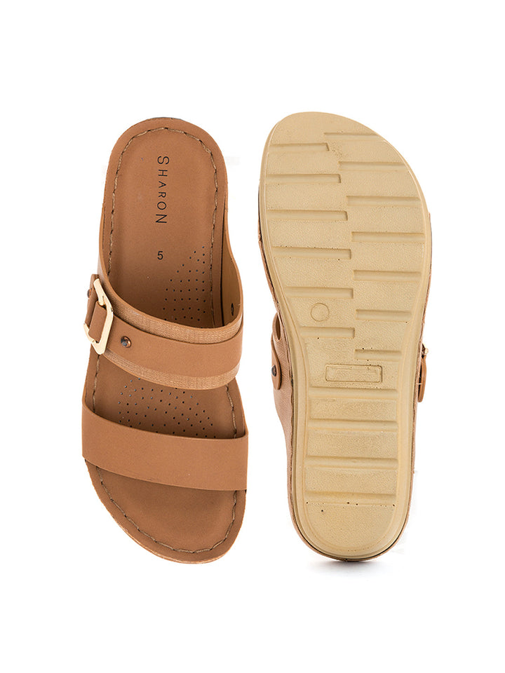 Khadim Sharon Wedge Heel Mule Slip On Sandal for Women