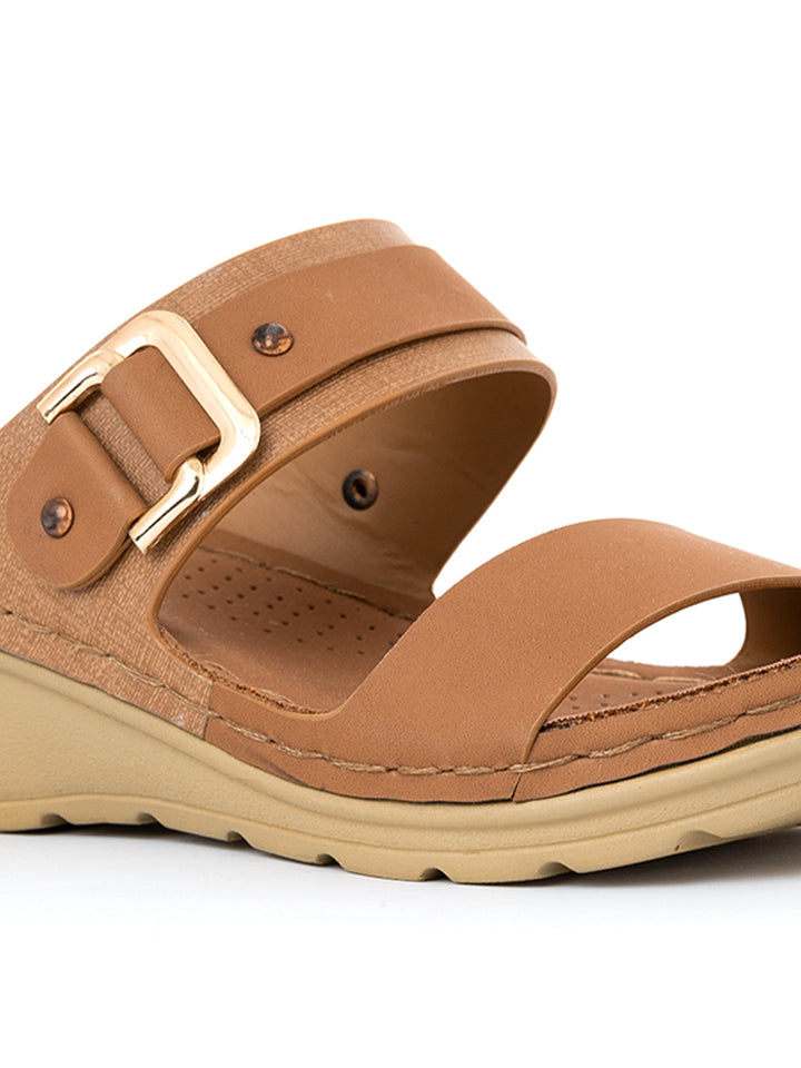 Khadim Sharon Wedge Heel Mule Slip On Sandal for Women