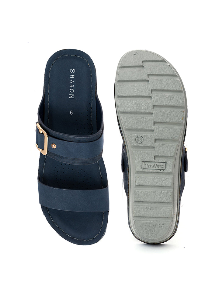 Khadim Sharon Wedge Heel Mule Slip On Sandal for Women