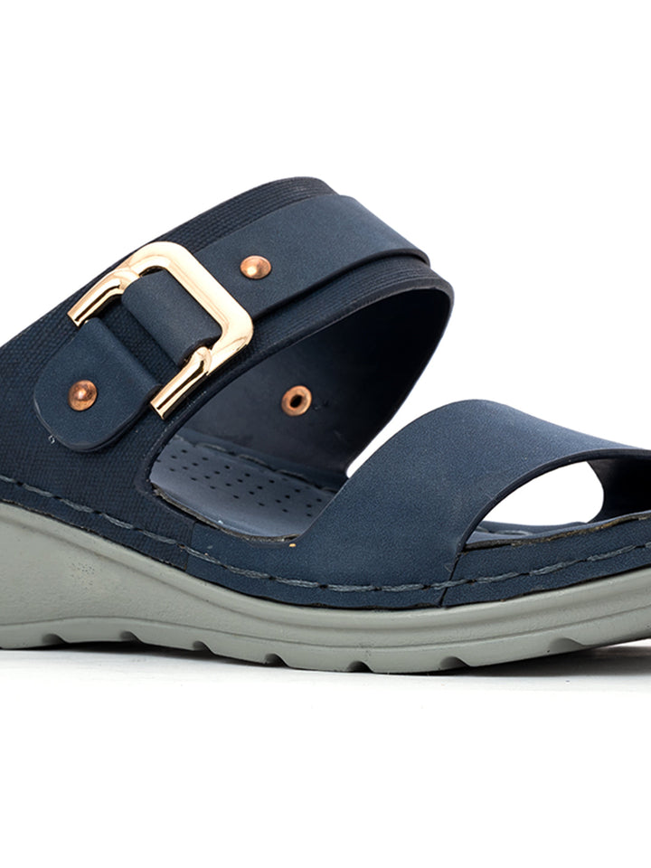 Khadim Sharon Wedge Heel Mule Slip On Sandal for Women