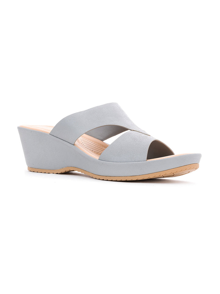 Khadim Sharon Wedge Heel Mule Slip On Sandal for Women