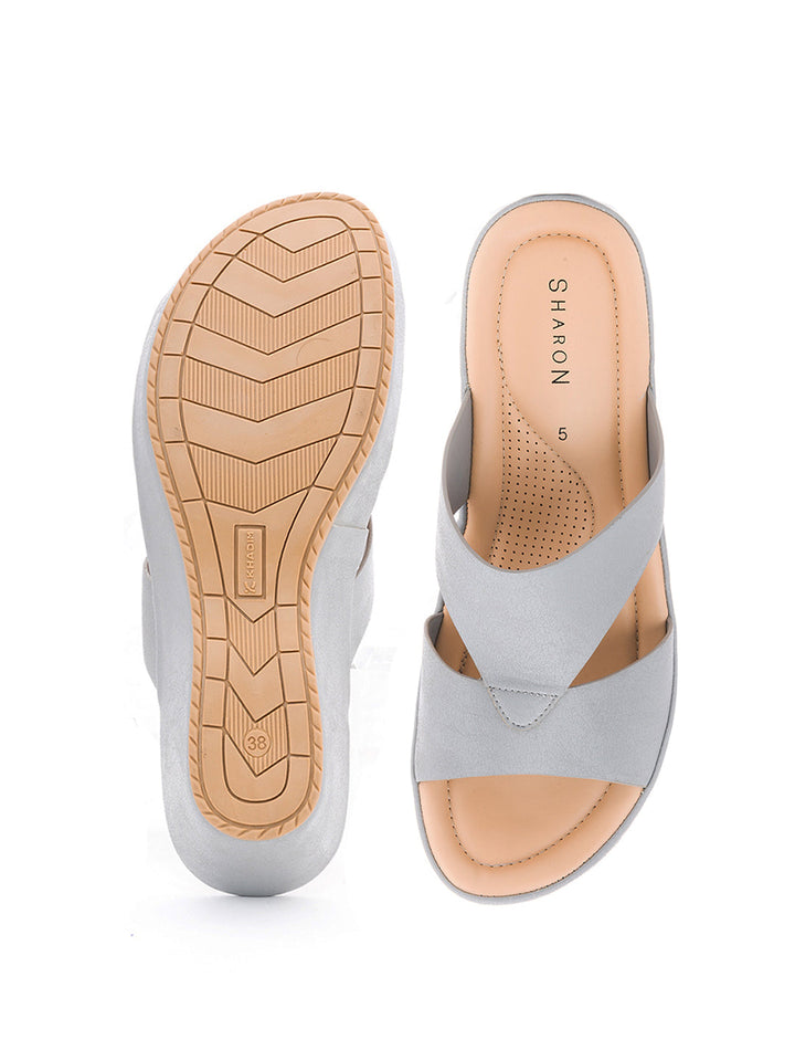 Khadim Sharon Wedge Heel Mule Slip On Sandal for Women