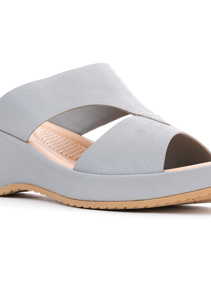 Khadim Sharon Wedge Heel Mule Slip On Sandal for Women