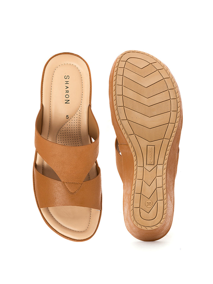 Khadim Sharon Wedge Heel Mule Slip On Sandal for Women