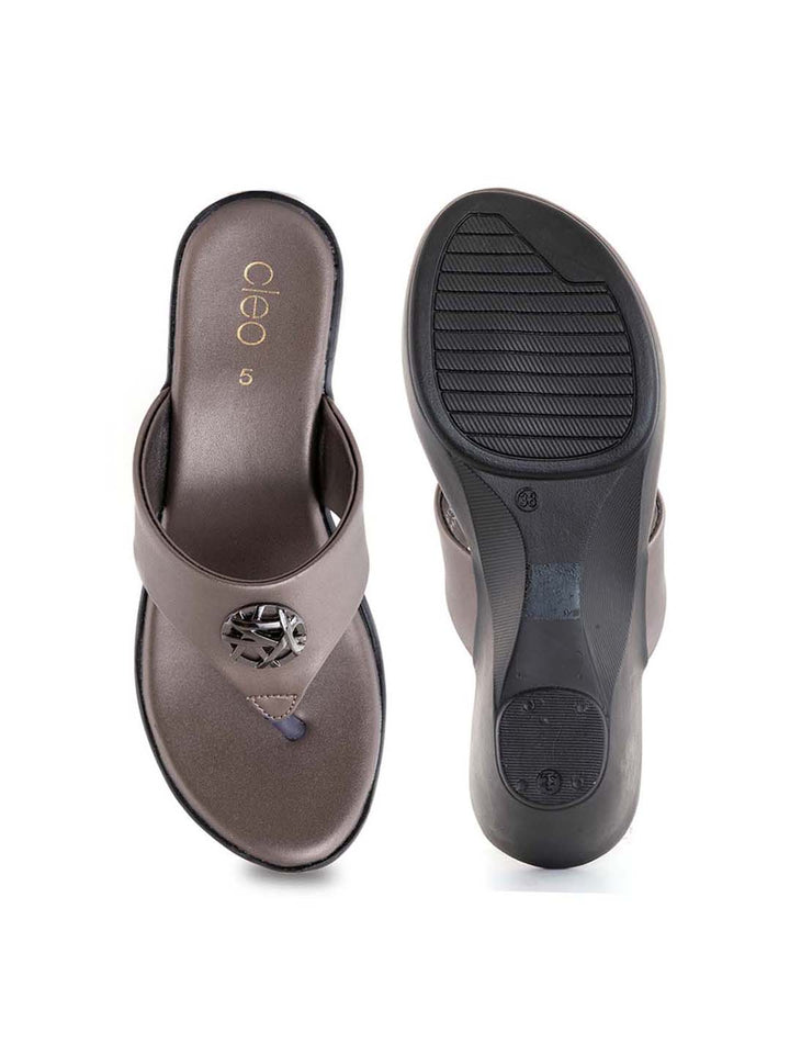 Khadim Cleo Wedge Heel Slip On Sandal for Women