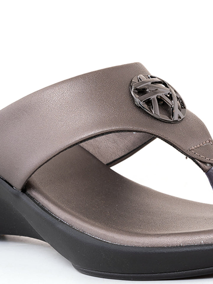 Khadim Cleo Wedge Heel Slip On Sandal for Women