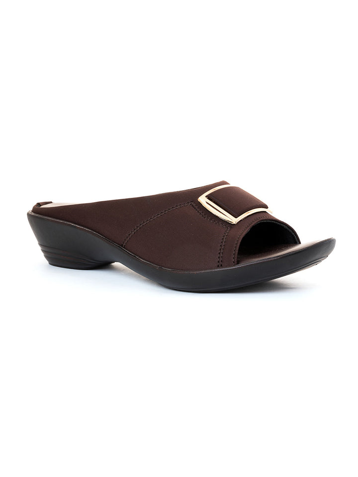 Khadim Wedge Heel Mule Slip On Sandal for Women