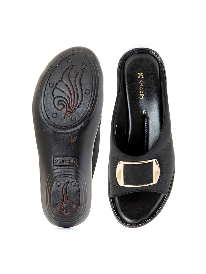 Khadim Wedge Heel Mule Slip On Sandal for Women