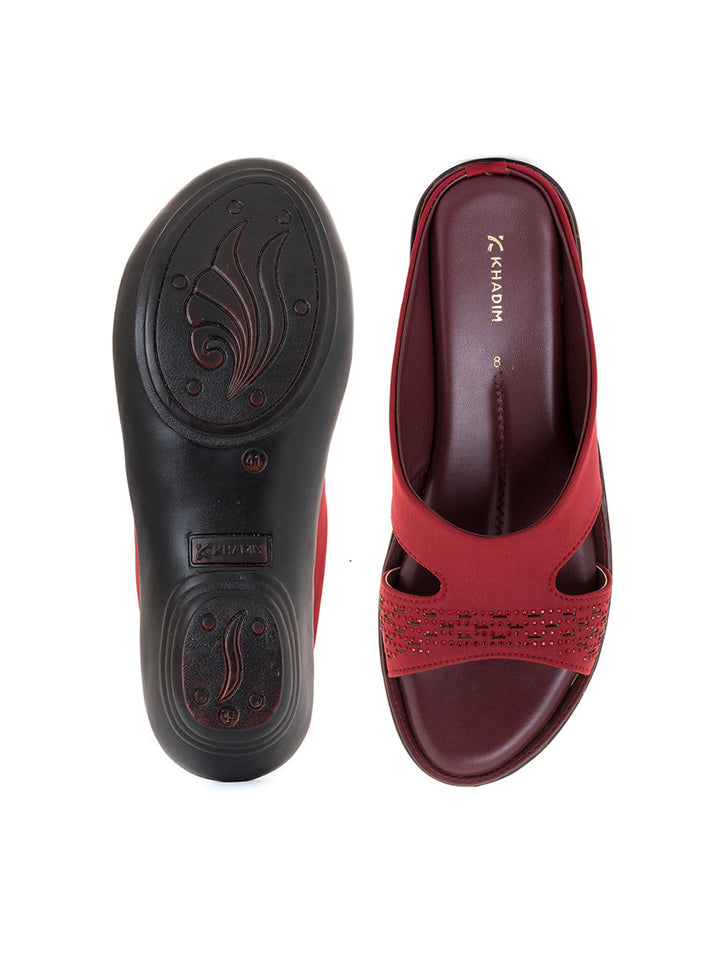 Khadim Wedge Heel Mule Slip On Sandal for Women