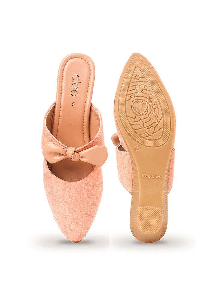 Khadim Cleo Wedge Heel Mule Slip On Sandal for Women