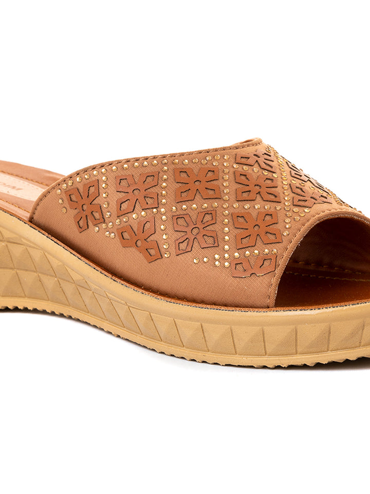 Khadim Wedge Heel Mule Slip On Sandal for Women