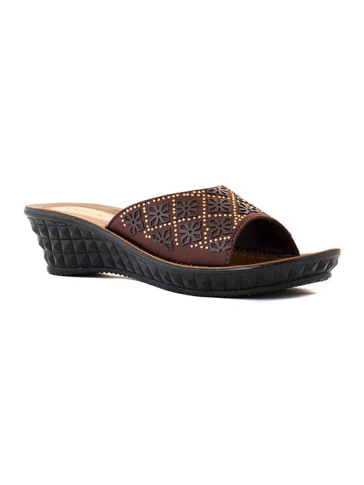 Khadim Wedge Heel Mule Slip On Sandal for Women