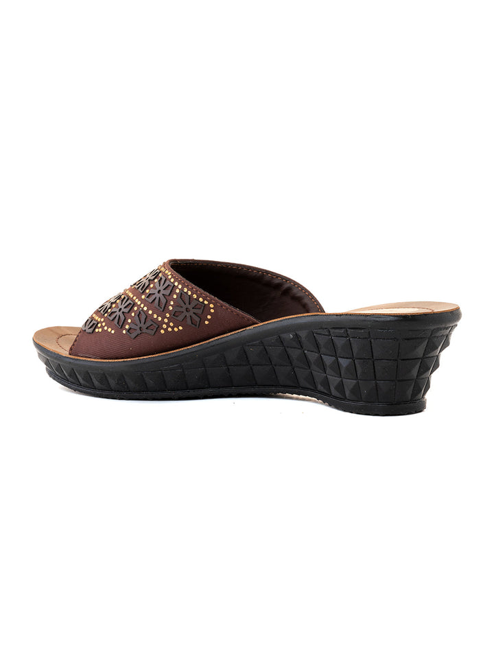 Khadim Wedge Heel Mule Slip On Sandal for Women